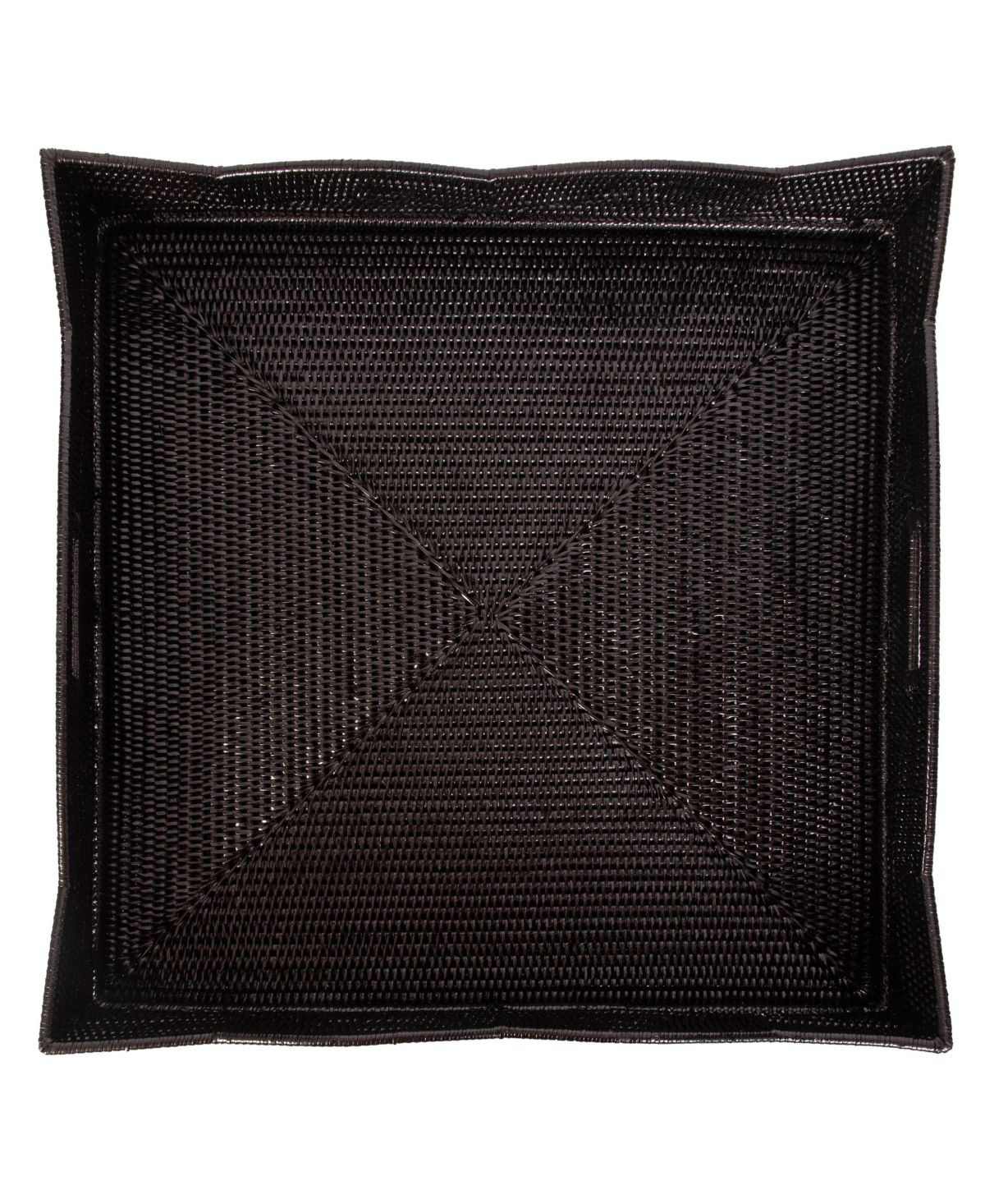 Artifacts Rattan Scallop Collection Square Tray With Cutout Handles