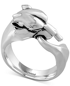 Gento by EFFY® Men's Panther Head Ring in Sterling Silver