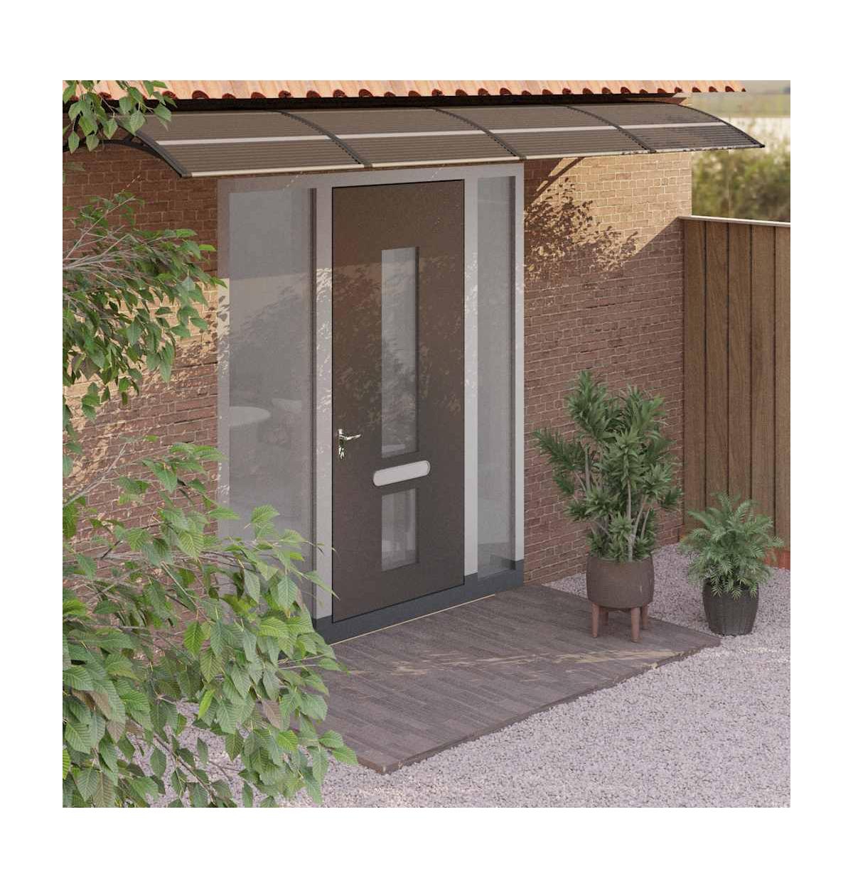 Door Canopy Black Polycarbonate 137.8 x 29.5 in Durable Canopy