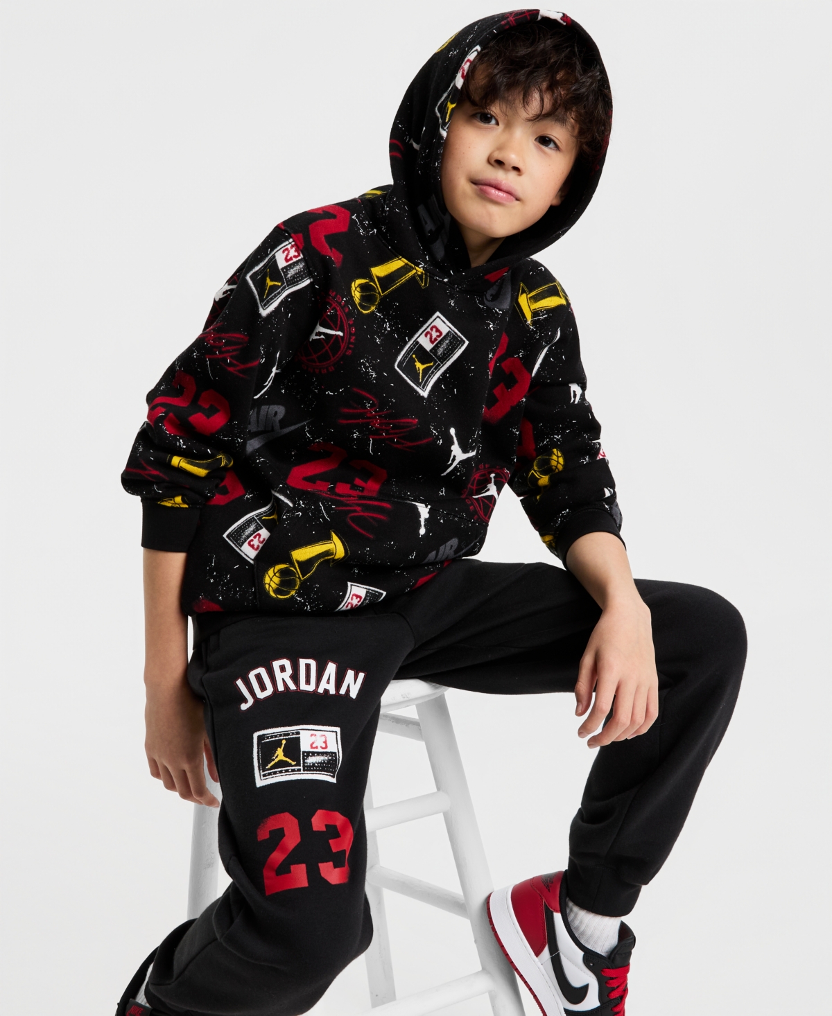 Jordan Boys 8-18 Street Champ Printed Pull On Hoodie