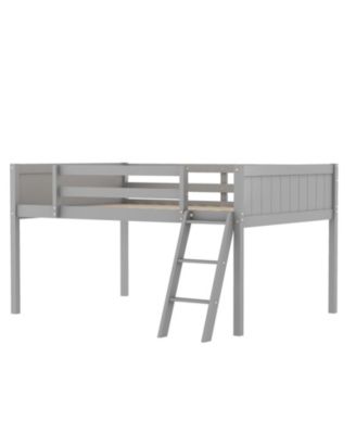 Full Size Wood Low Loft Bed With Ladder, Ladder Can Be Placed On The Left Or Right