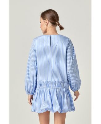 Women's Stripe ballon Mini Dress