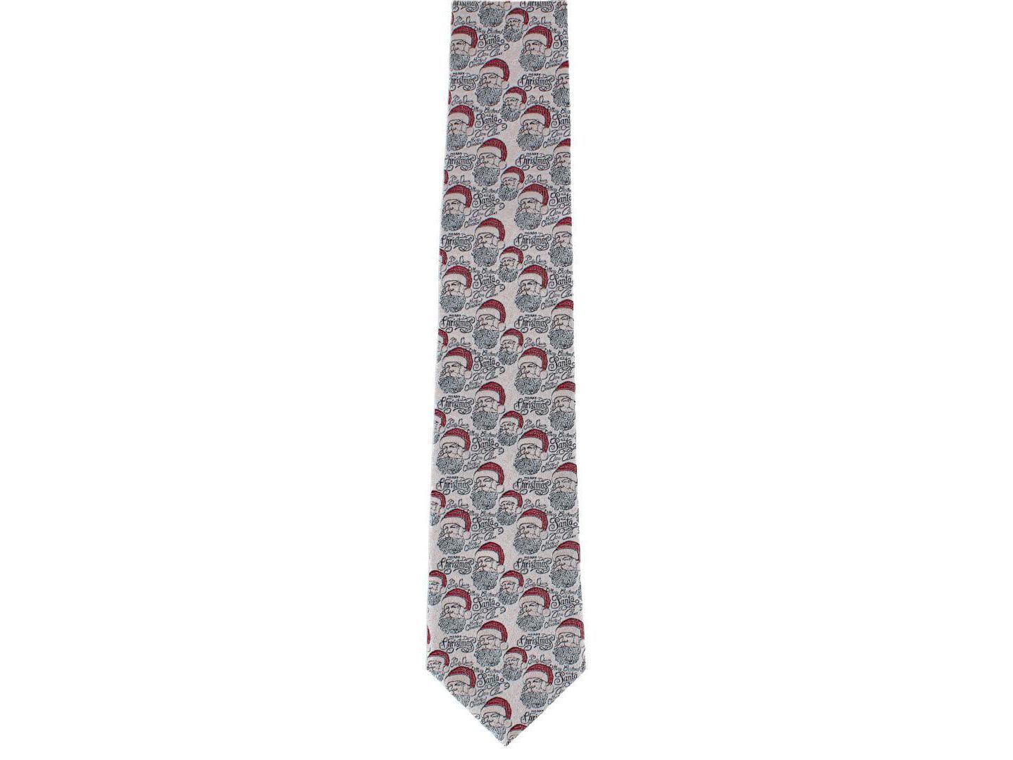 Мужской галстук TRAFALGAR Big & Tall Santa Claus Is Watching Silk Novelty Necktie, цвет: Кремовый — фото 2
