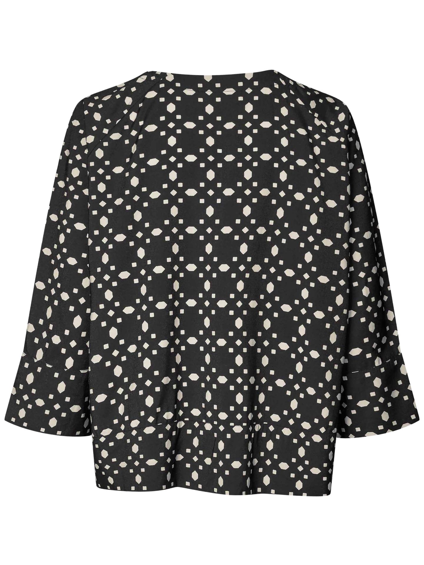 Женская блузка Masai Copenhagen MaBenika 3/4 Sleeve V-Neck, цвет: Чёрный — фото 2