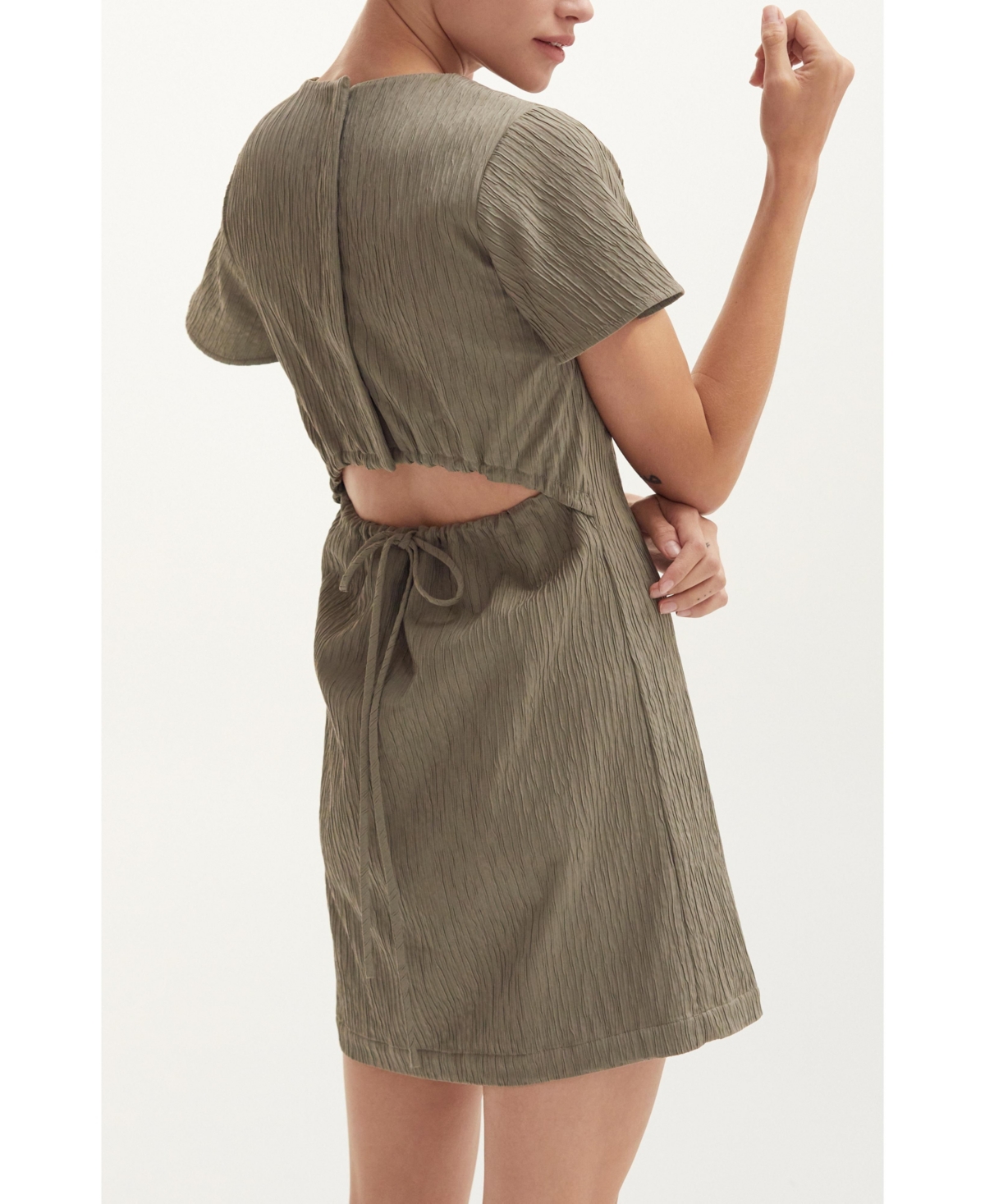 Crescent Women's Celene Textured Back Cut Out Mini Dress
