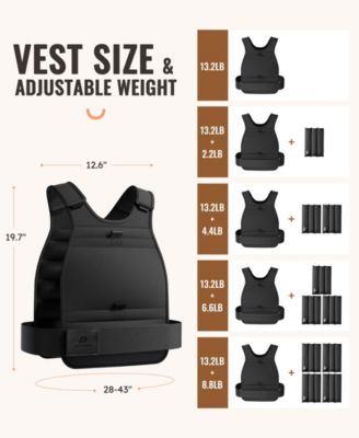 22LB Adjustable Weighted Vest with Removable Weights for Men and Women