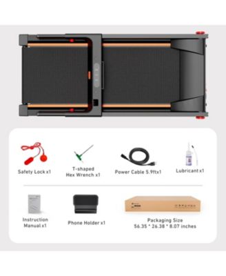 Superun Folding Treadmill，Powerful 3.5 HP motor supports up to 350 lbs. With 5% incline, app control, and compact foldable design for effective home f