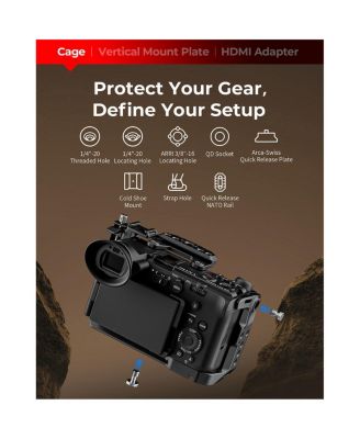 Full Camera Cage Kit with Rotating Top Handle for Sony FX2, Black