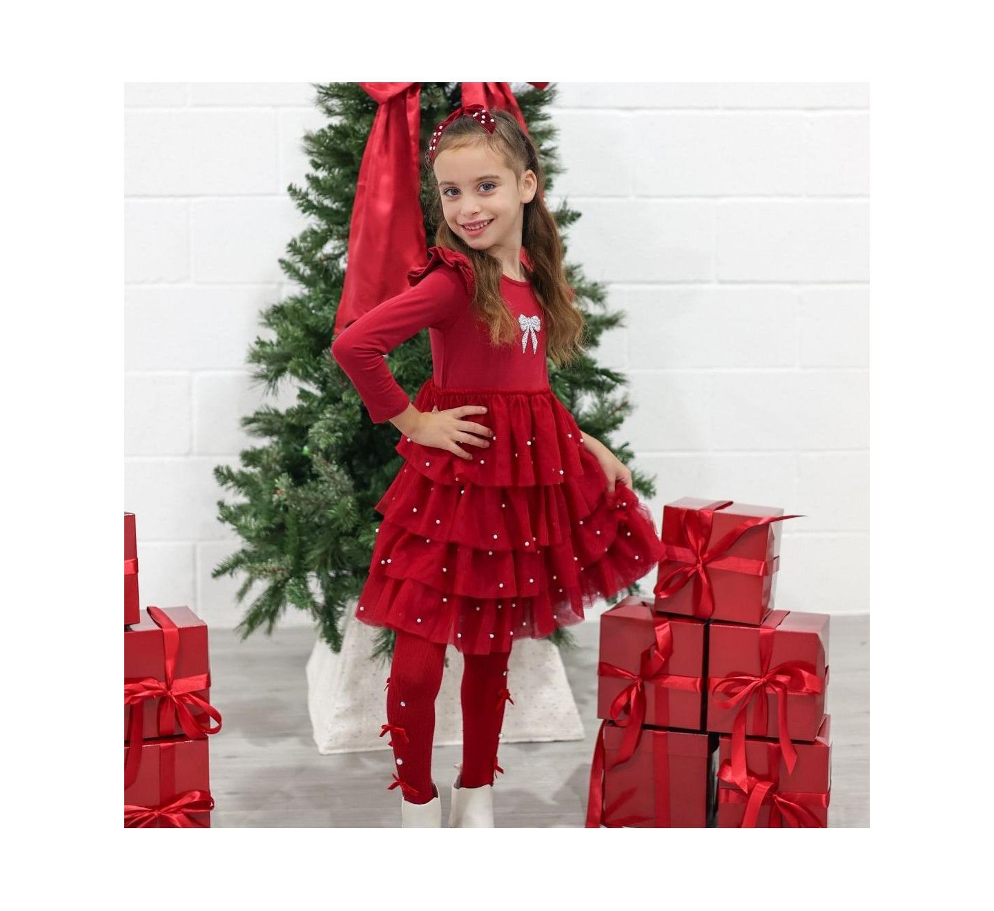 Аксессуары для волос Sweet Wink Ruby Red Velvet Coquette Bow Clip для девочек, цвет: Рубиновый красный — фото 6