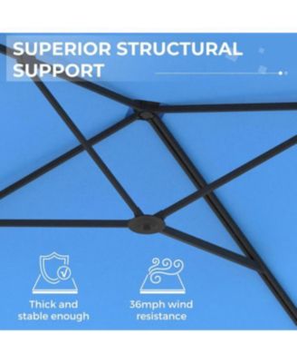 10ft Cantilever Patio Umbrella, Large Rectangle Umbrella 180&deg; Rotation Offset