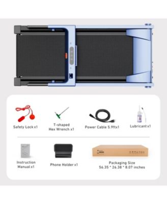 Superun Foldable Treadmill for Home: Features a 3.5 HP motor, 5% incline, and 350 lbs capacity. Compact, app-controlled design ideal for space-saving