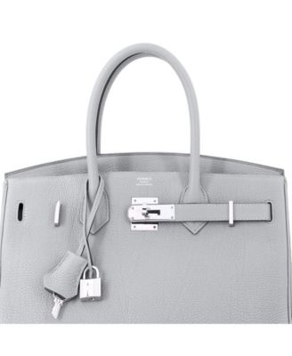 Birkin 30 Handbag Grey Togo with Palladium Hardware