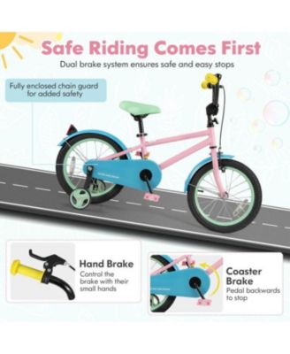 16 Inch Kids Bike with Adjustable Handlebar and Saddle, Pink