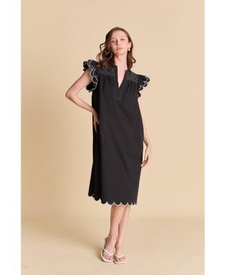 Women's Scallop Midi Dress