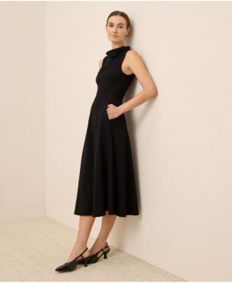 Women's Fit & Flare Cowl Neck Dress