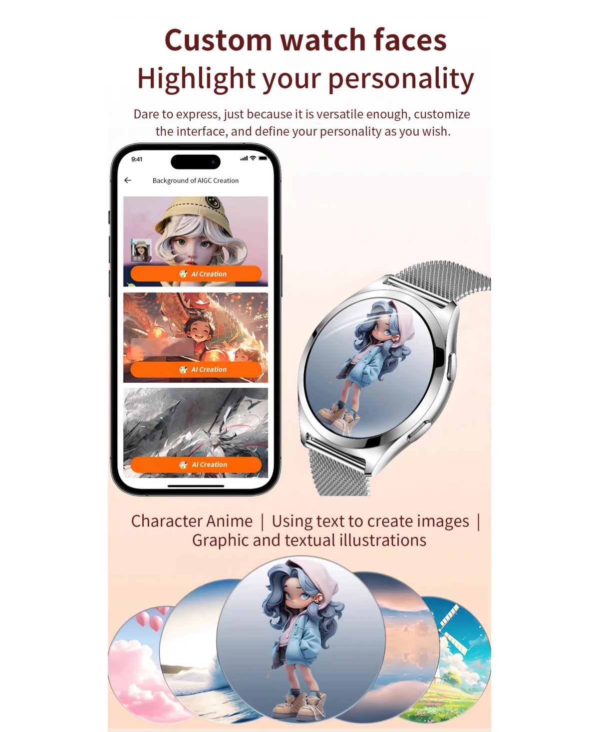 Ruxing Smart Smart watch 1.27 Hd large screen heart rate female physiological monitoring waterproof Bluetooth watch -Gold