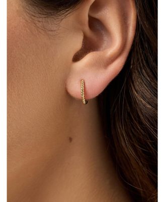 Gold Huggie Earrings - Twist Huggie Hoops