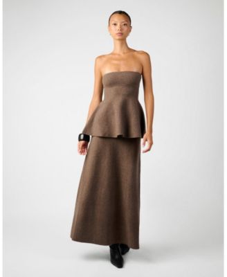 Women's Strapless Peplum Top