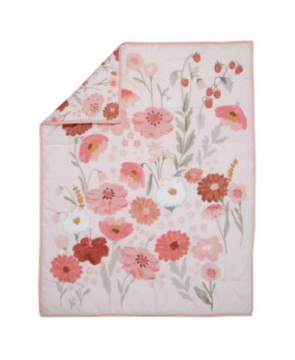 Flower Power 3-Piece Floral Baby Nursery Crib Bedding Set