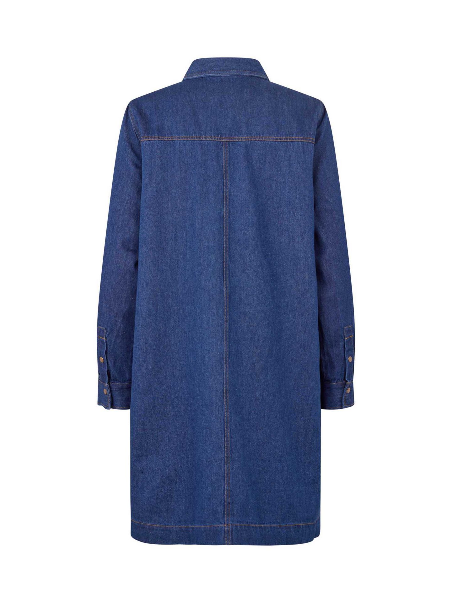 Женская рубашка Masai Copenhagen Denim Long Sleeve Collared Long, цвет: Тёмный джинсовый — фото 5
