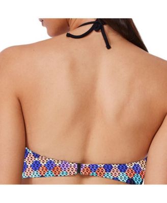 Women's Retro Riviera Bandeau Halter Netted Crochet Bikini Top