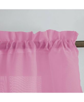 Living Double Layered Sheer Rod Pocket Ascot Window Valances