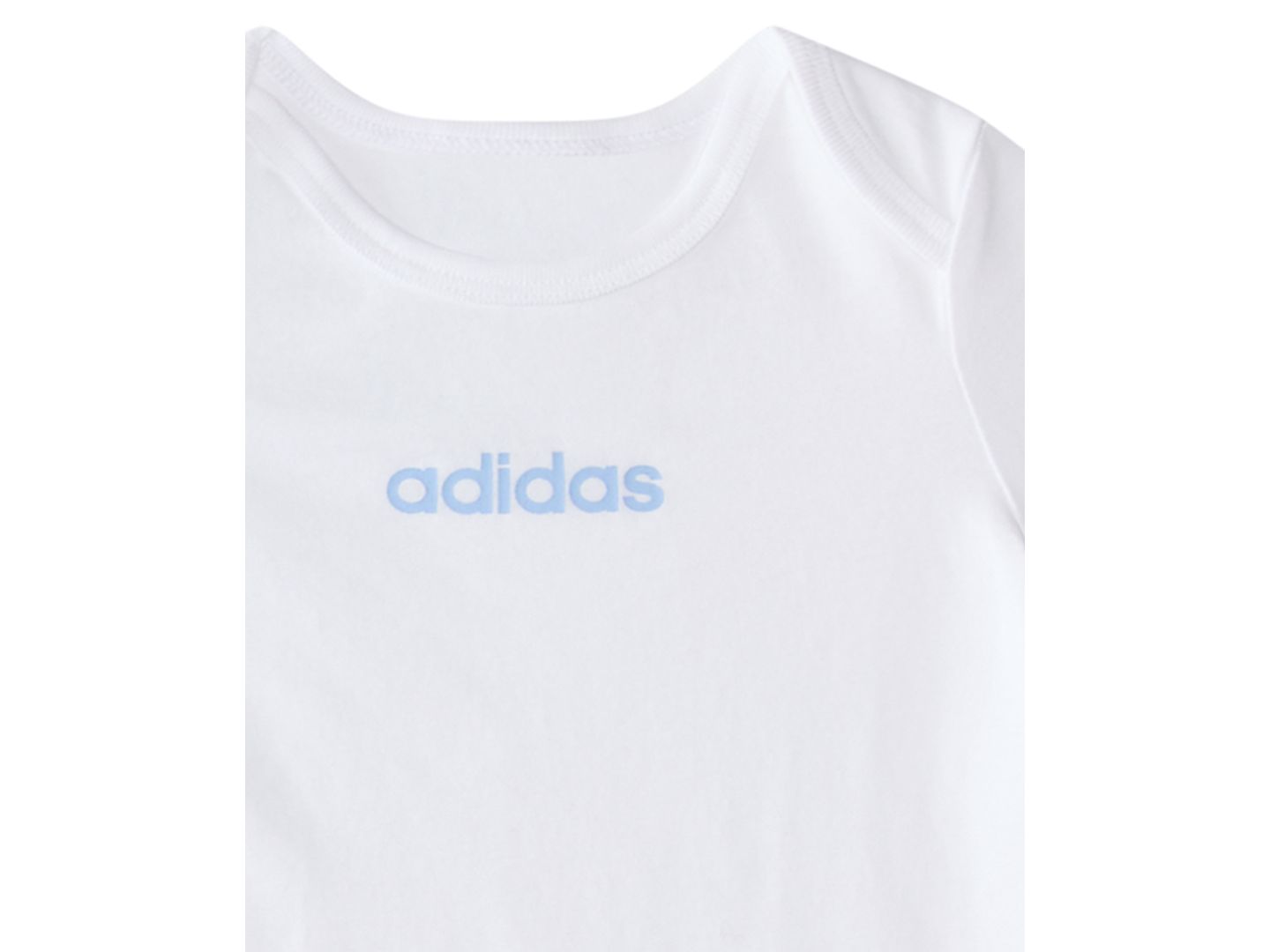 Комплект для мальчика adidas: два боди с принтом и брюки, 3 предмета, цвет: Синий / Белый — фото 4