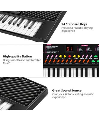 54 Keys Music Electronic Keyboard Kid Electric Piano Organ W/Mic & Adapter