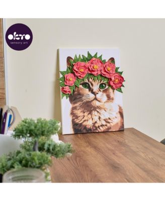 OKTO Air-Dry Clay 3D Painting Kit – Kit a Cat in a Flower Crown (11.8 x 15.7 in)