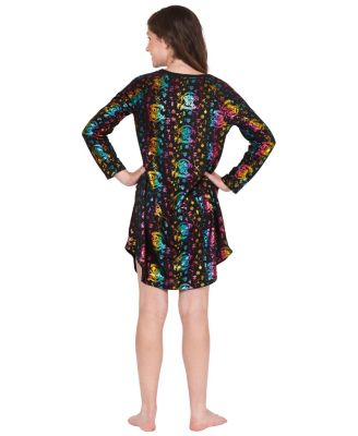 Little Girls Hogwarts Rainbow Hologram Long-Sleeve Raglan Nightgown Kids' Pajama