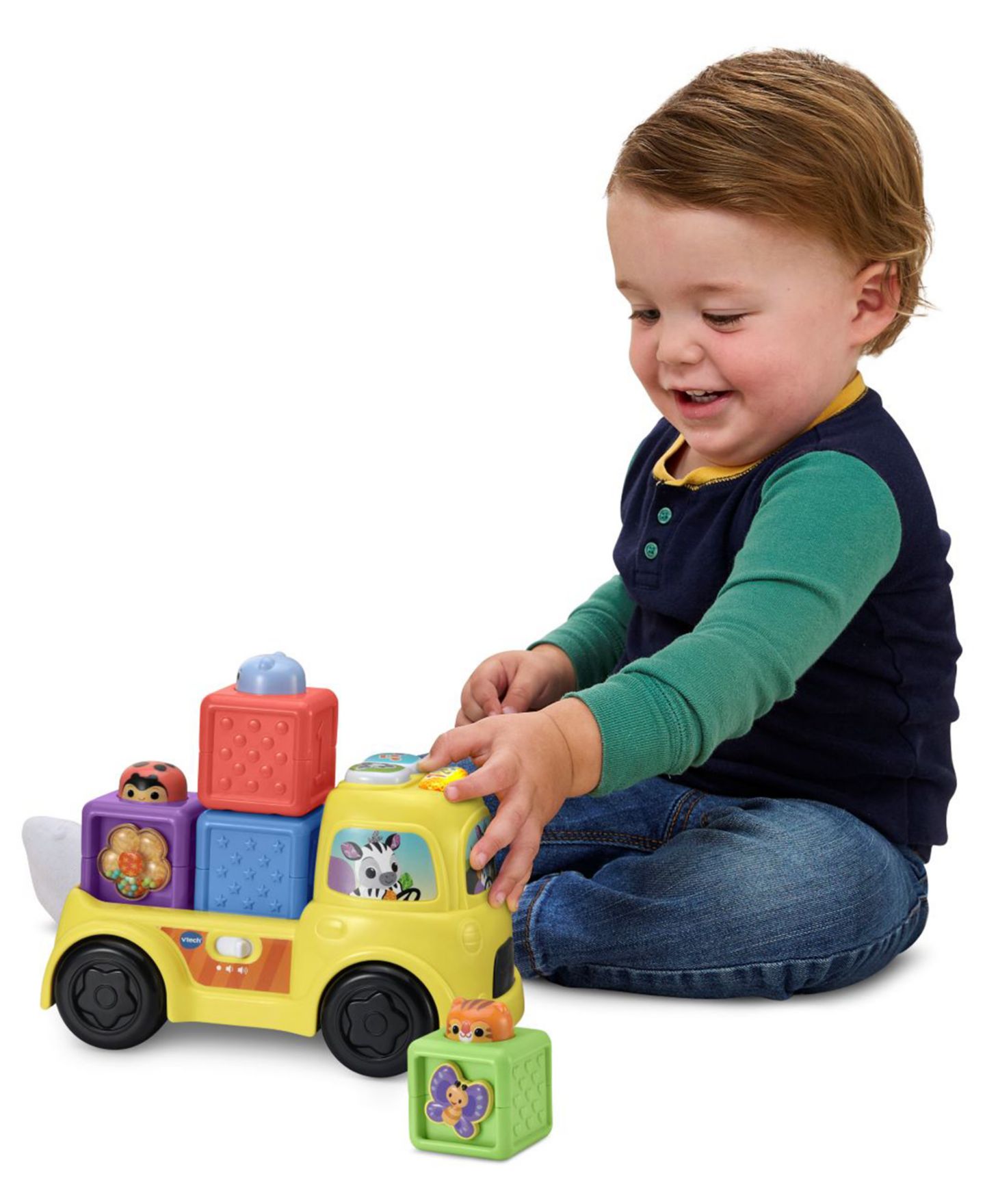 Детский конструктор VTech Beep & Go Blocks 5-Piece Interactive Building Set, Ages 6 Months+ — фото 3