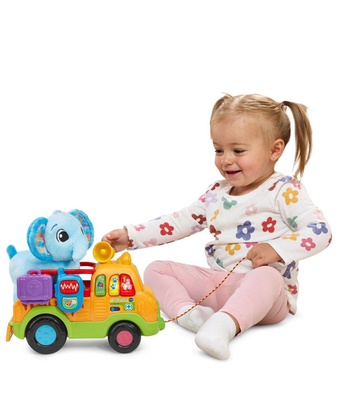 Детский игровой набор VTech Rescue Elephant Light-Up 4-Piece Truck Playset, Ages 12-36 Months — фото 2