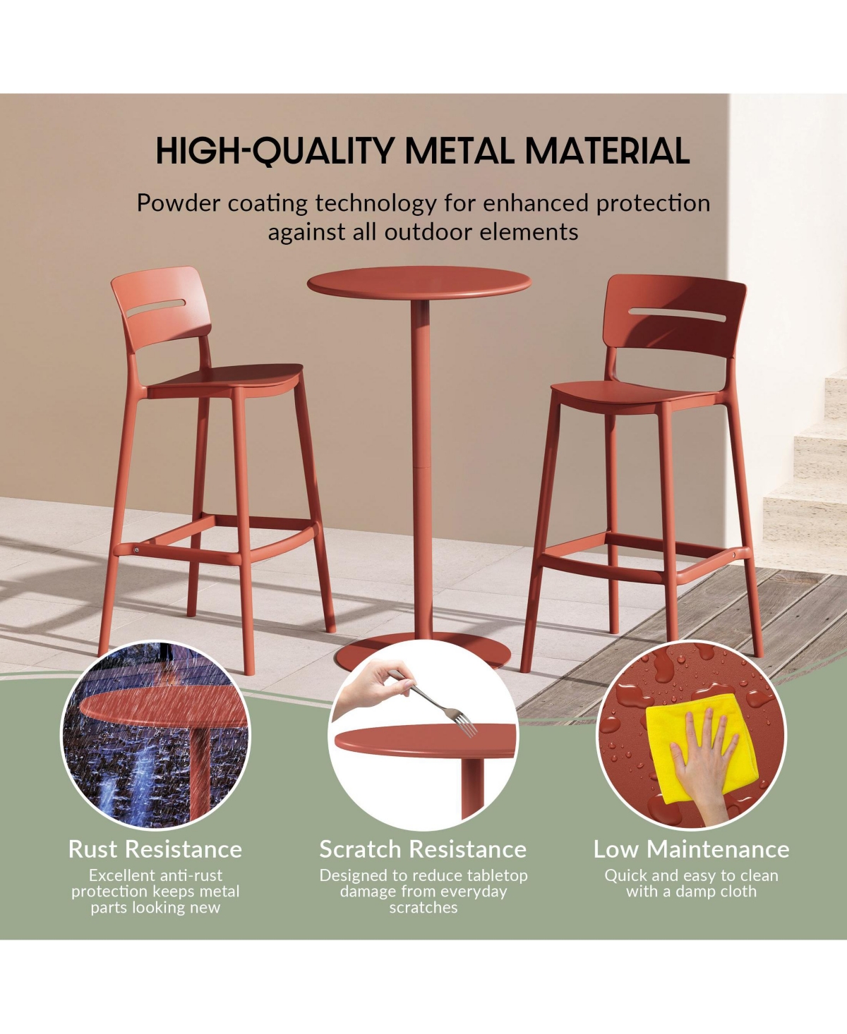 41.25" Adjustable Metal Round Bar Height Table