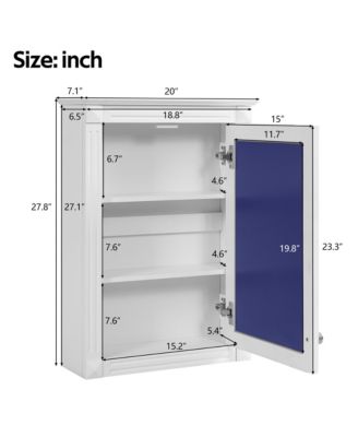 20'' Wall Mounted Bathroom Storage Cabinet with Mirror & Adjustable Shelf