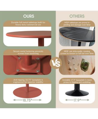 2-Person Adjustable Round Bar Table and Stackable Bar Stools Dining Set