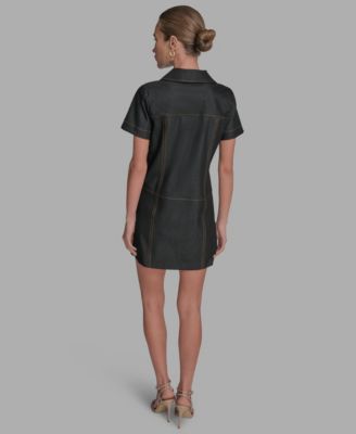 Women's Denim Collared Shirt Dress