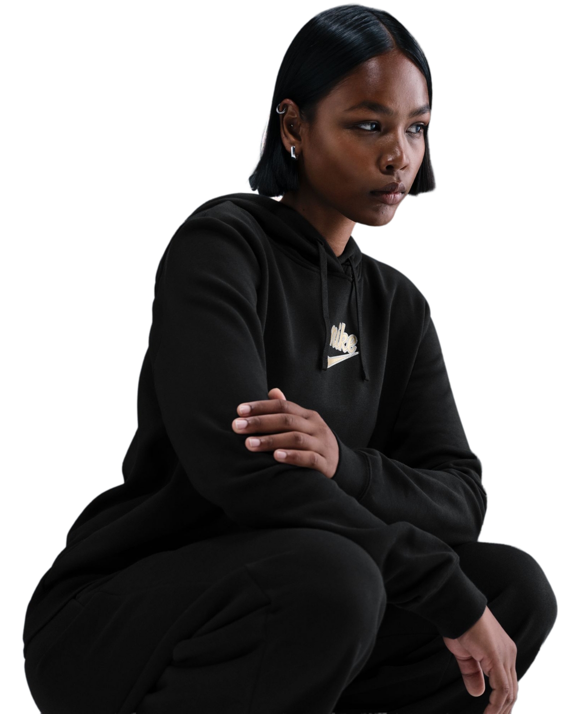 Nike Sportswear Women's Long Sleeve Pull-on Hoodie In Black