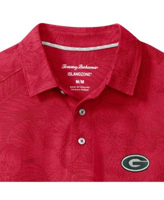 Men's Red Georgia Bulldogs Palm Fresco Hibiscus IslandZone Polo Shirt