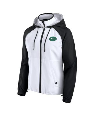 Women's White New York Jets Full-Zip Anorak Hoodie Jacket