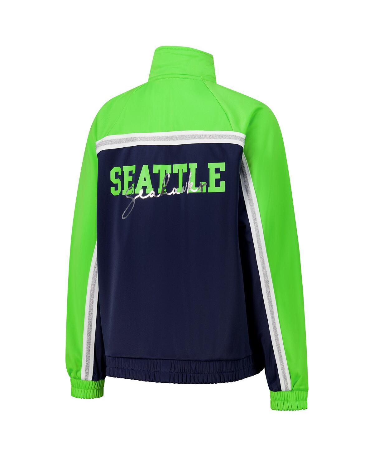 G-iii 4her By Carl Banks Women's College Navy Seattle Seahawks Post Game Full-zip Track Jacket In Multi