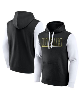 Logo Athletic - Men's Black Utah Jazz Outline Colorblock Pullover Hoodie
