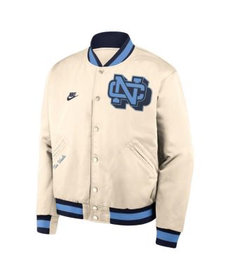 Men's Tan North Carolina Tar Heels Legacy Full-Snap Bomber Jacket
