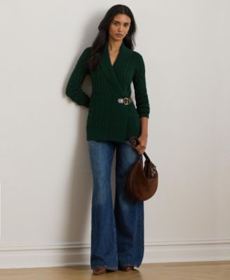 Women's Buckled Cotton Sweater