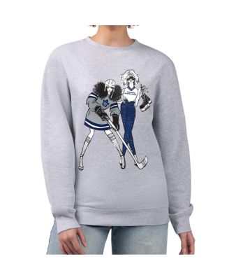 G-III 4Her by Carl Banks - Women's Heather Gray Toronto Maple Leafs Hockey Girls Team Graphic Fleece Pullover Sweatshirt