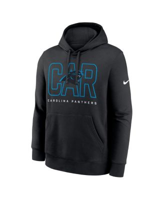 Men's Black Carolina Panthers Busted Play Club Fleece Pullover Hoodie