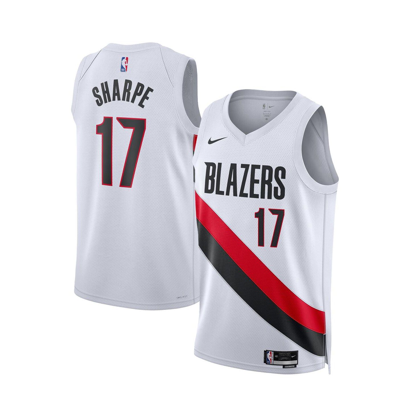 Топы Nike Shaedon Sharpe White Portland Trail Blazers Swingman Player Jersey — фото 1