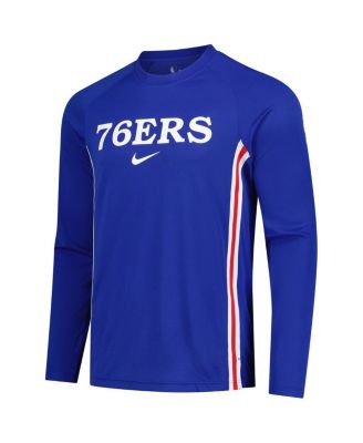 Men's Royal Philadelphia 76ers 2025/26 Authentic Pre-Game Legend Dri-FIT Long Sleeve Shooting T-Shirt