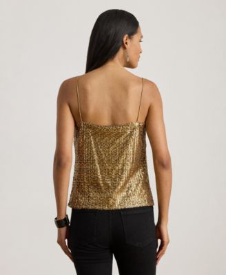 Women's Hatita Sequined Mesh Spaghetti Strap Camisole Top