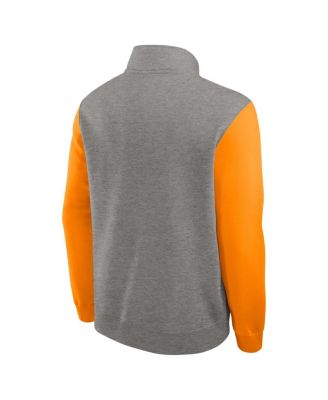 Men's Heather Gray/Tennessee Orange Tennessee Volunteers Club Fleece Half-Zip Pullover Hoodie