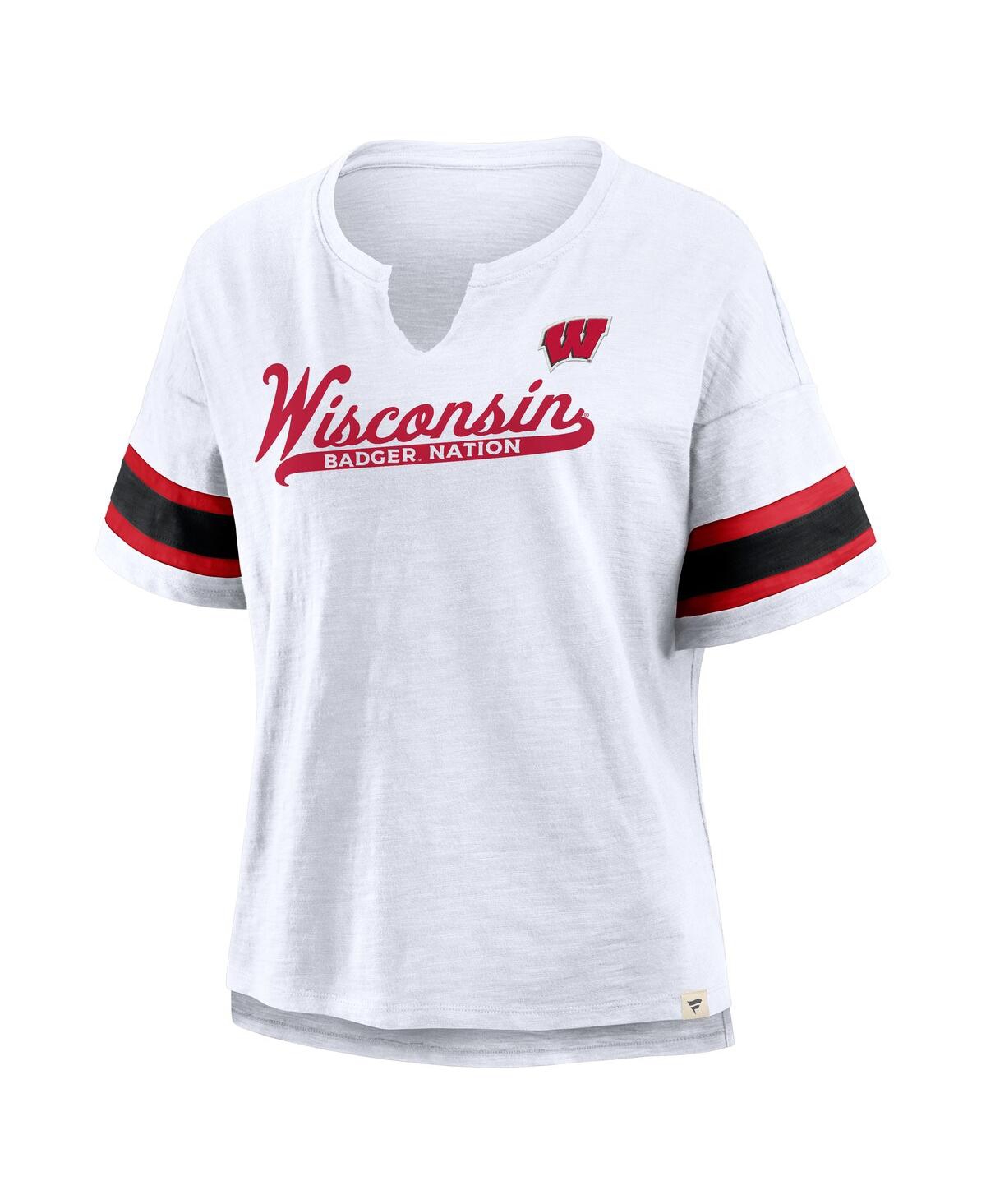Fanatics Women's White Wisconsin Badgers Hometown Premium Script T-shirt In White